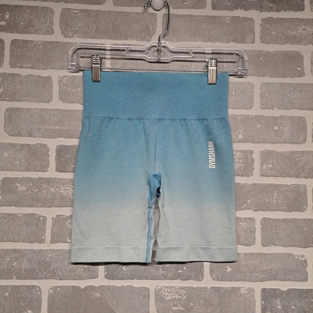 Gymshark Womens Biker Short High Waist Seamless Turquoise Color Size Small‎